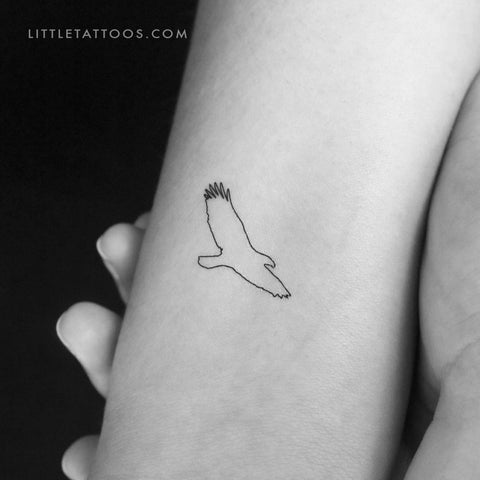 Eagle Outline Temporary Tattoo - Set of 3