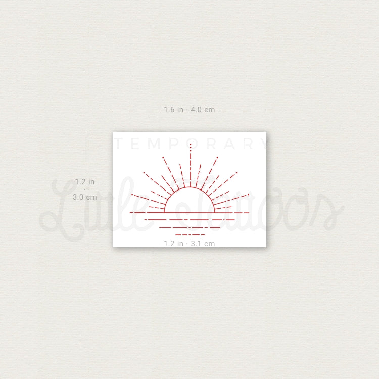 Sunset [Red] by Jakenowicz Temporary Tattoo - Set of 3