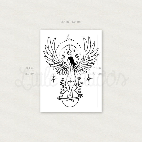 Angel Woman Temporary Tattoo by Tukoi - Set of 3