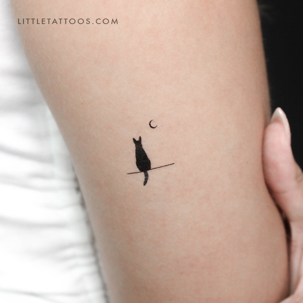 Tatuaje temporal de perro y luna (juego de 3)
