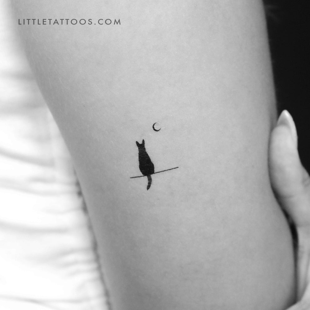 Tatuaje temporal de perro y luna (juego de 3)