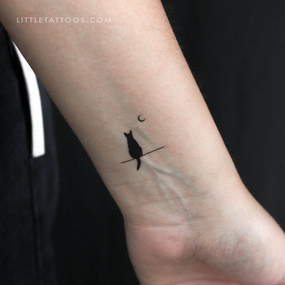 Tatuaje temporal de perro y luna (juego de 3)