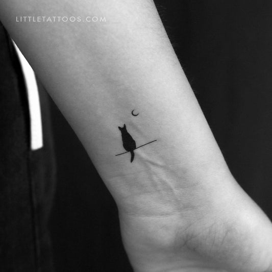 Tatuaje temporal de perro y luna (juego de 3)