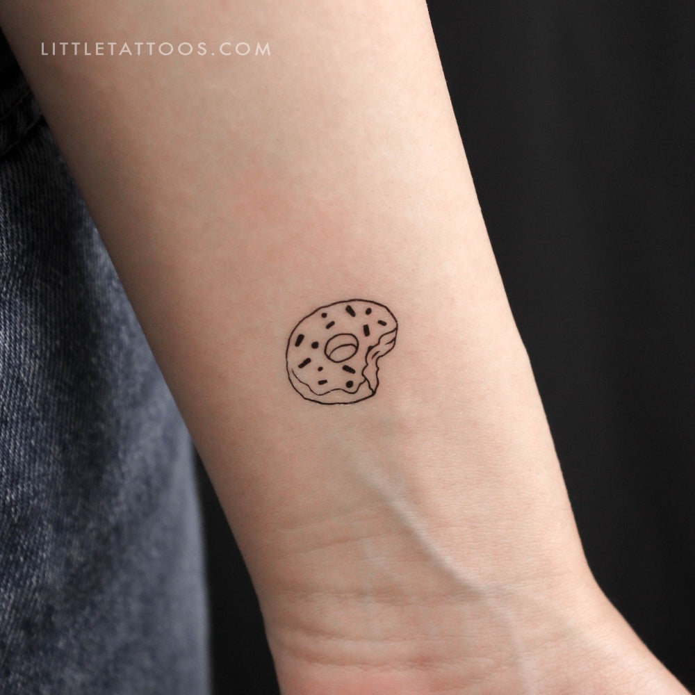 Tatuaje temporal de dona mordida - Juego de 3