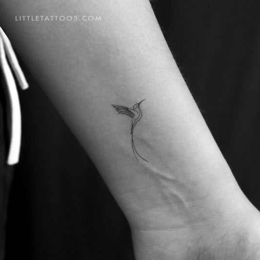 Tatuaje temporal de colibrí de cola larga (juego de 3)