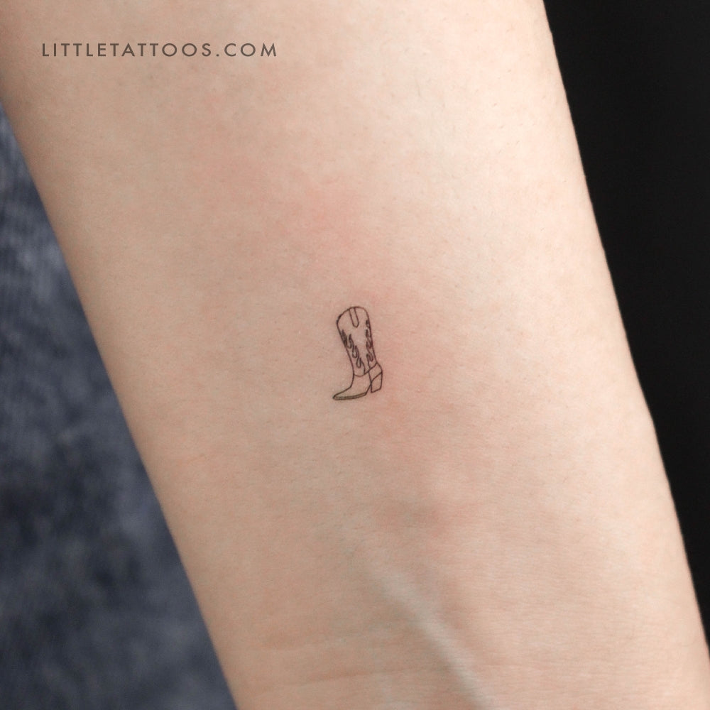 Tatuaje temporal de bota de vaquero pequeña - Juego de 3