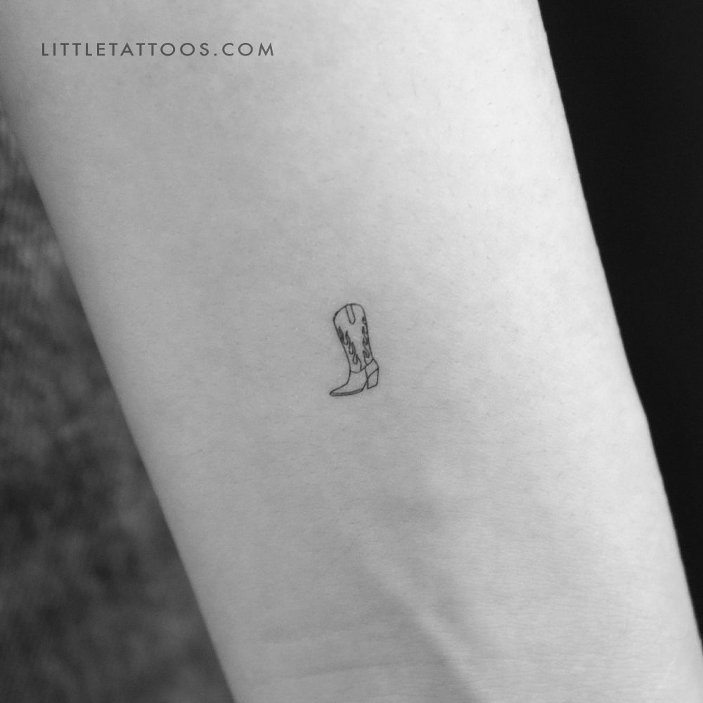 Tatuaje temporal de bota de vaquero pequeña - Juego de 3