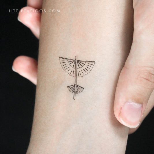 Tatuaje temporal de planeador de líneas finas - Juego de 3