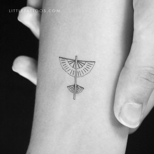 Tatuaje temporal de planeador de líneas finas - Juego de 3