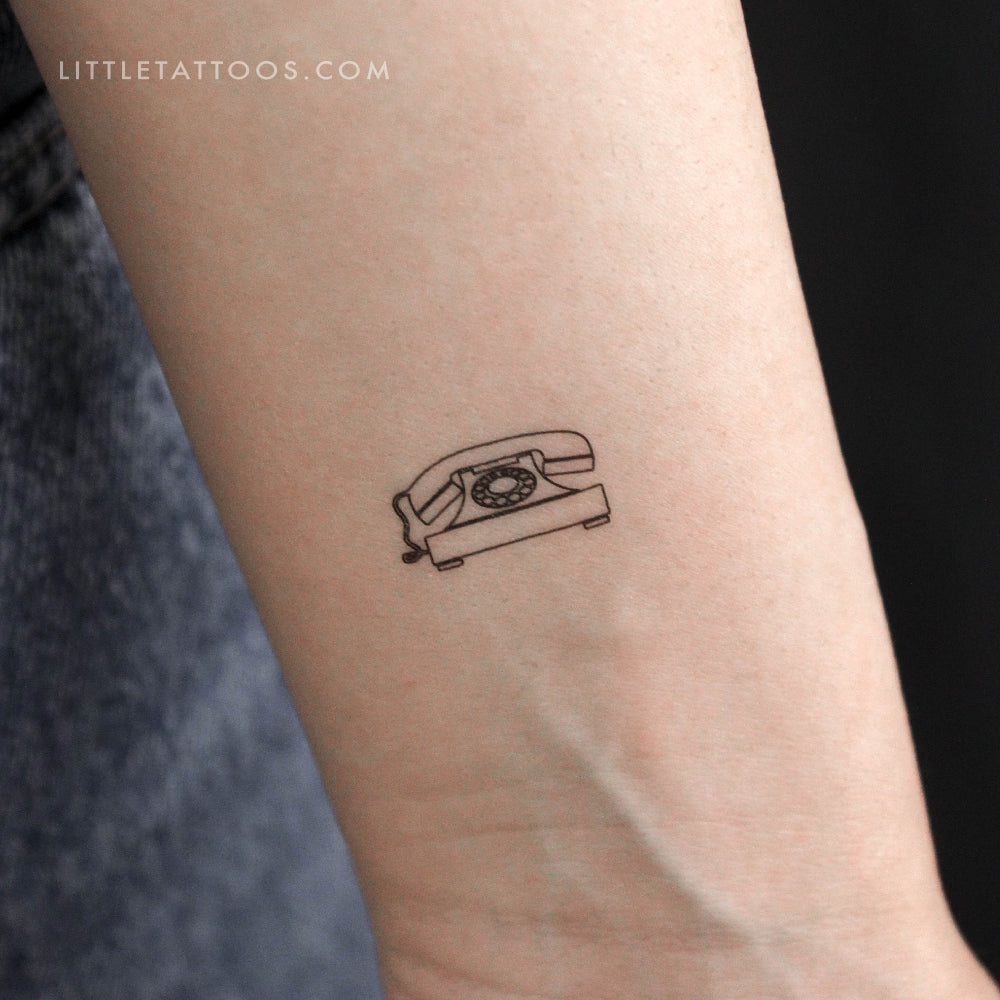 Vintage Telephone Temporary Tattoo - Set of 3