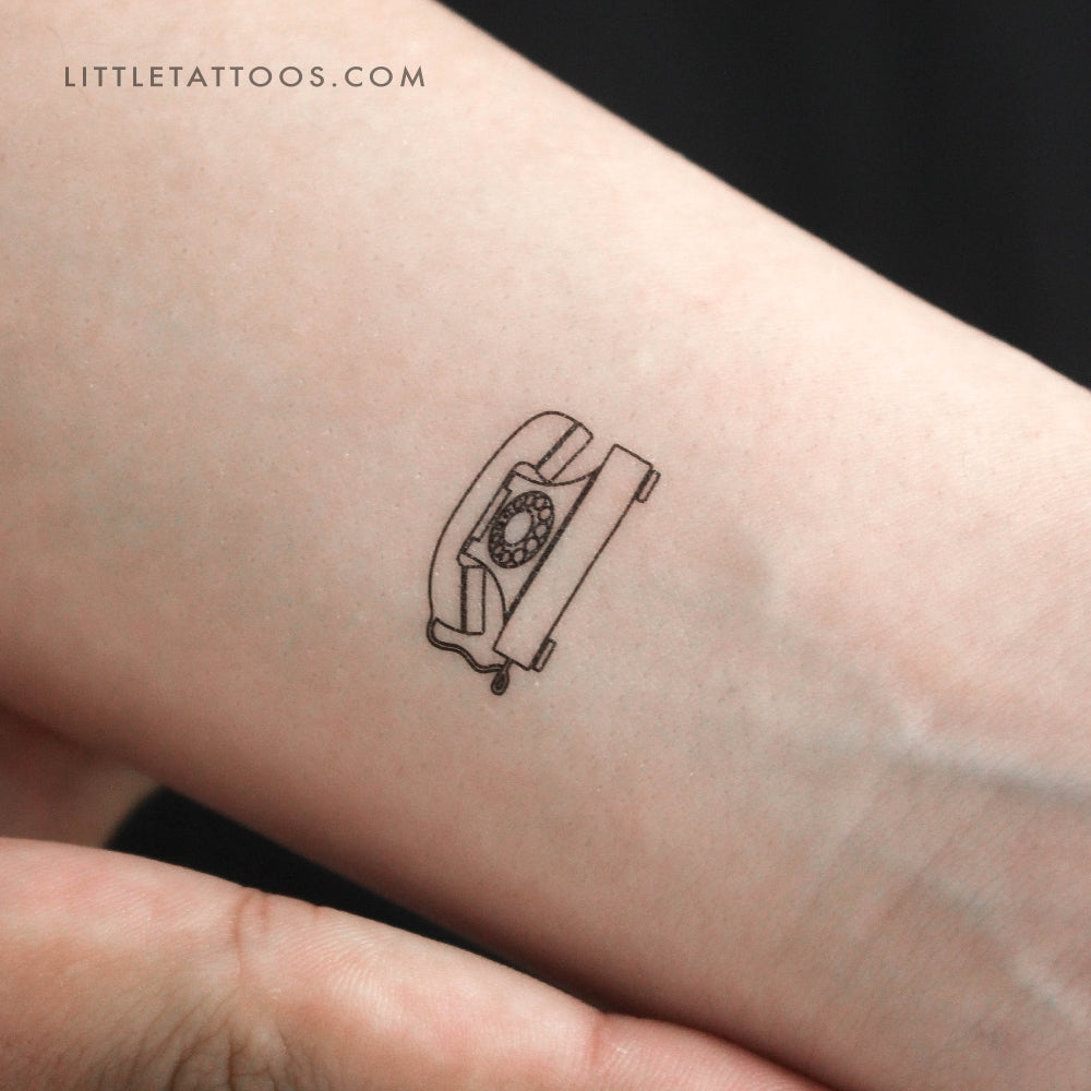 Vintage Telephone Temporary Tattoo - Set of 3