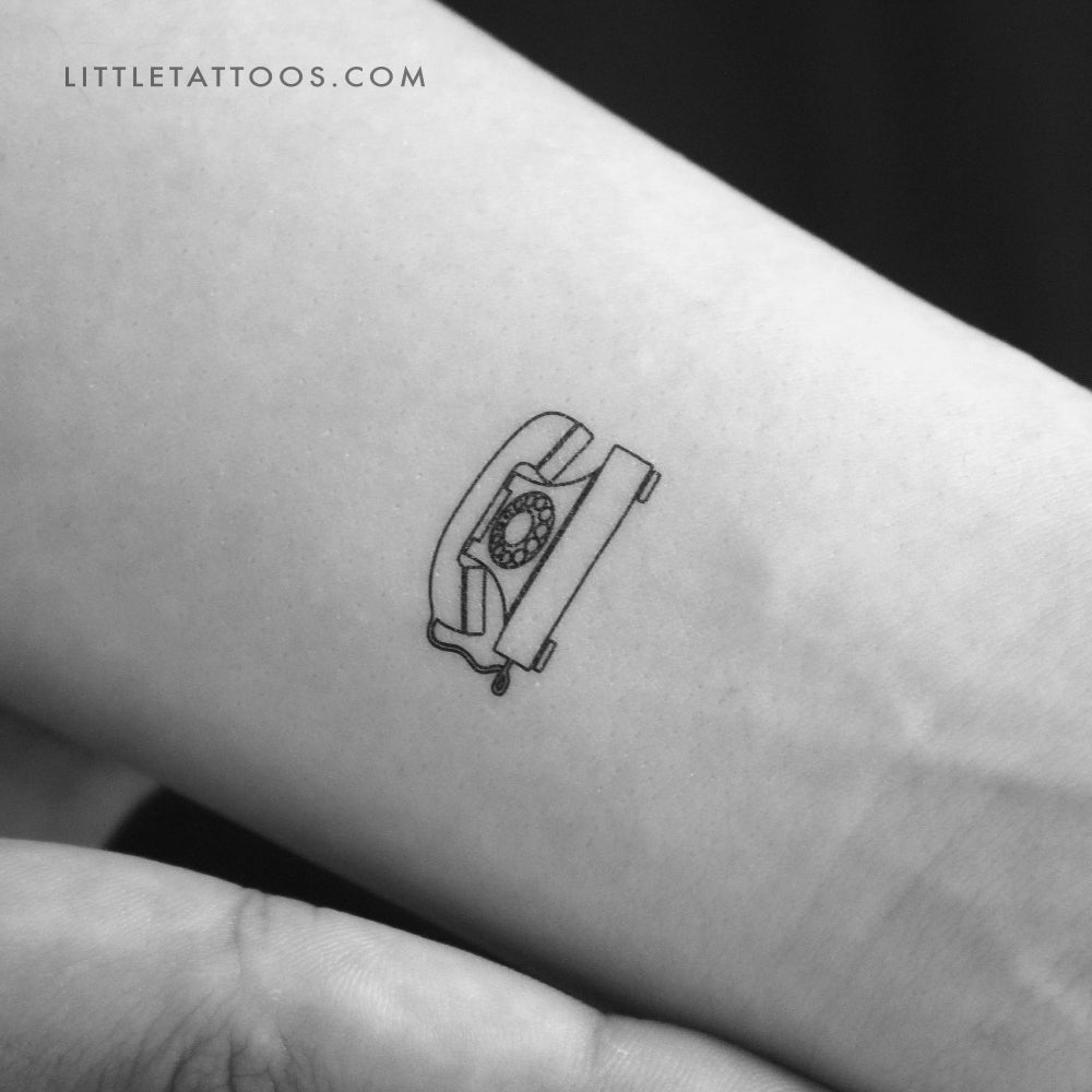 Vintage Telephone Temporary Tattoo - Set of 3