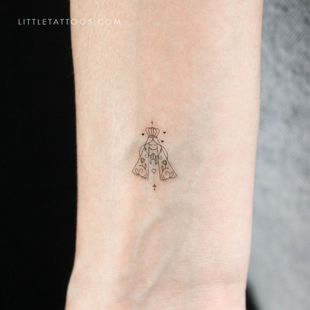 Tatuaje temporal de Nuestra Señora de Aparecida - Juego de 3