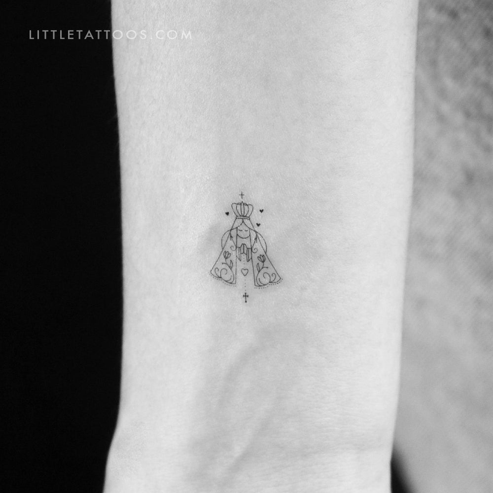 Tatuaje temporal de Nuestra Señora de Aparecida - Juego de 3