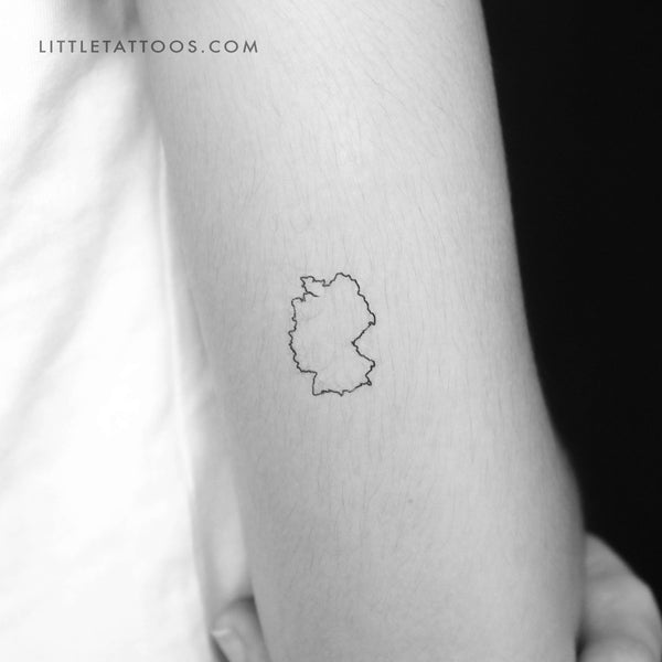 Map Of Germany Outline Temporary Tattoo - Set of 3