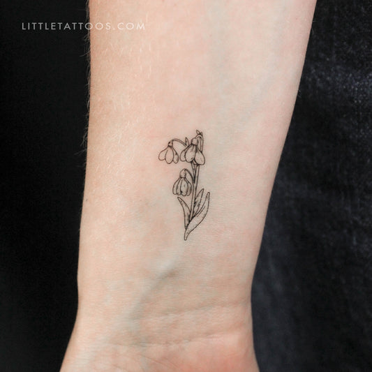 Tatuaje temporal de campanilla de invierno - Juego de 3