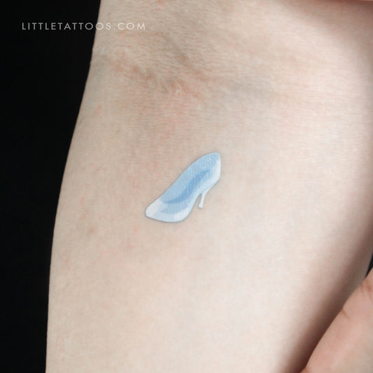 Tatuaje temporal de zapato de cristal de Cenicienta (juego de 3)