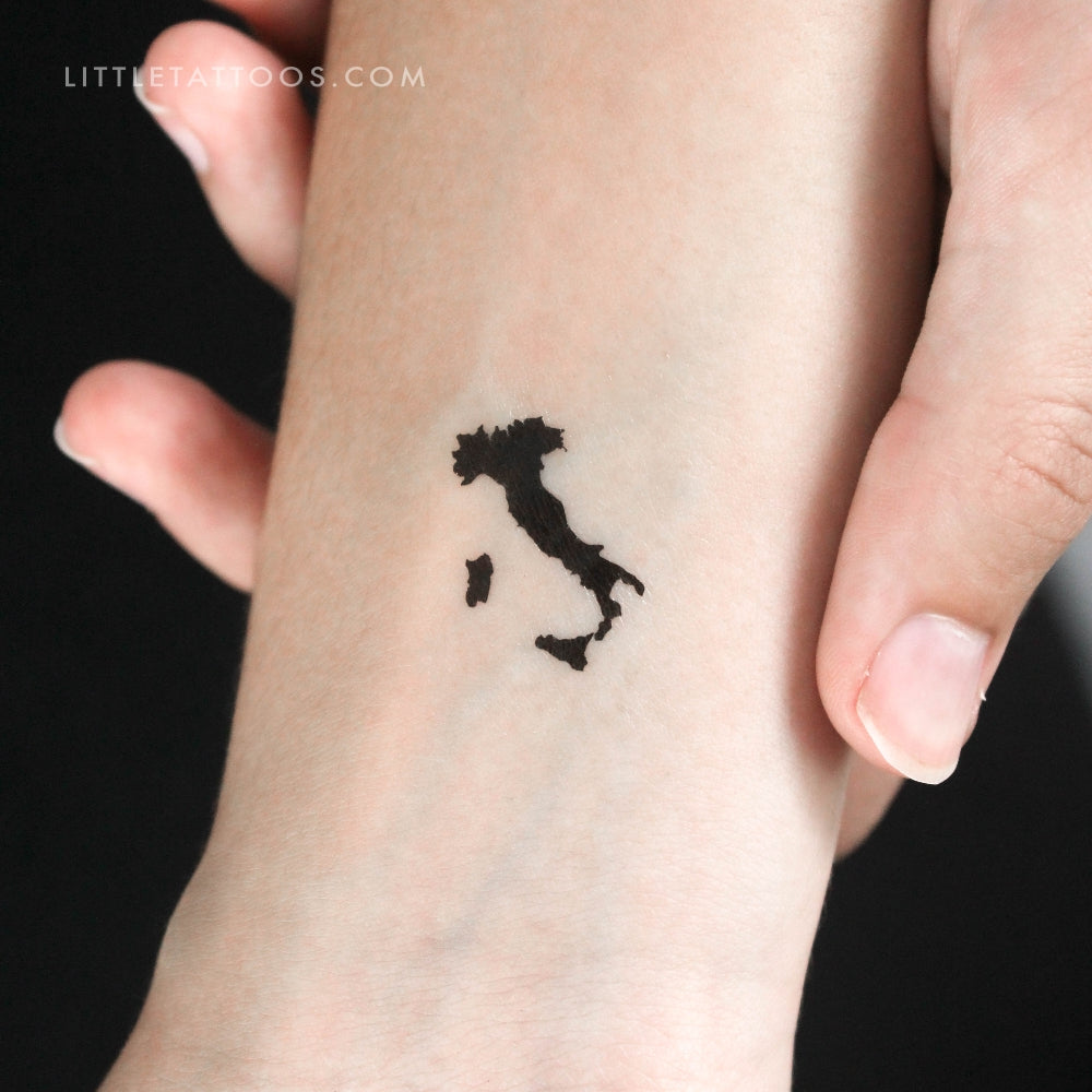 Tatuaje temporal pequeño del mapa de Italia (juego de 3)