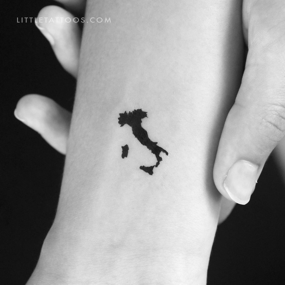 Tatuaje temporal pequeño del mapa de Italia (juego de 3)