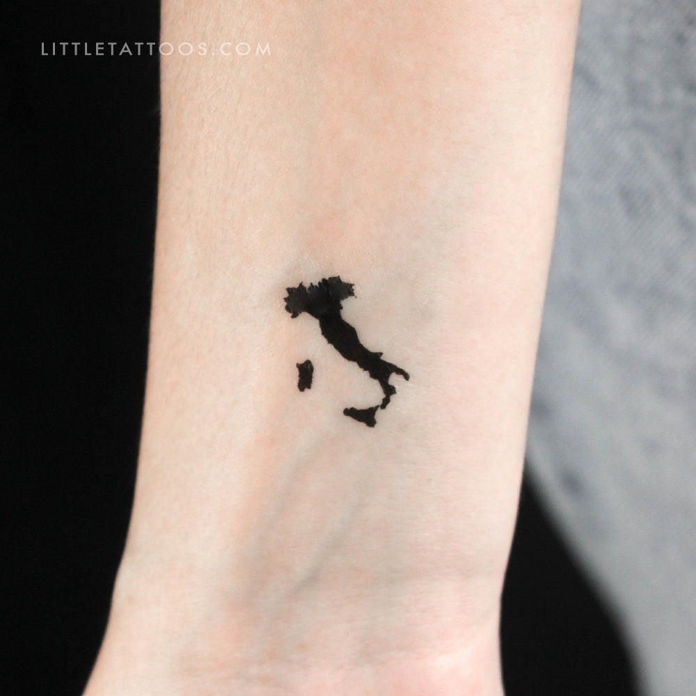 Tatuaje temporal pequeño del mapa de Italia (juego de 3)