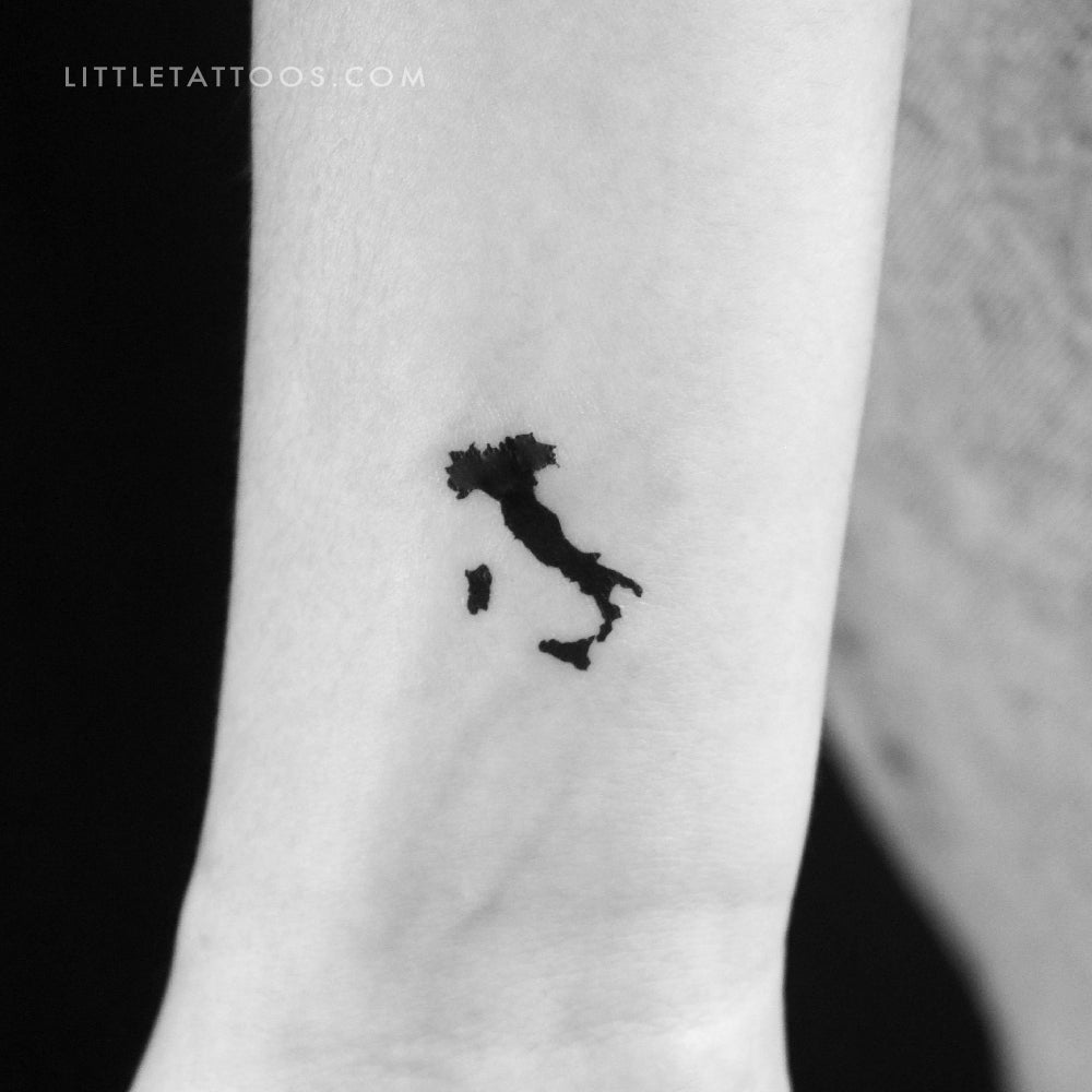 Tatuaje temporal pequeño del mapa de Italia (juego de 3)