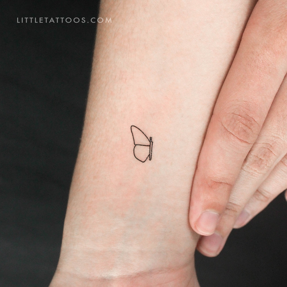 Tatuaje temporal del ala izquierda de mariposa (juego de 3)