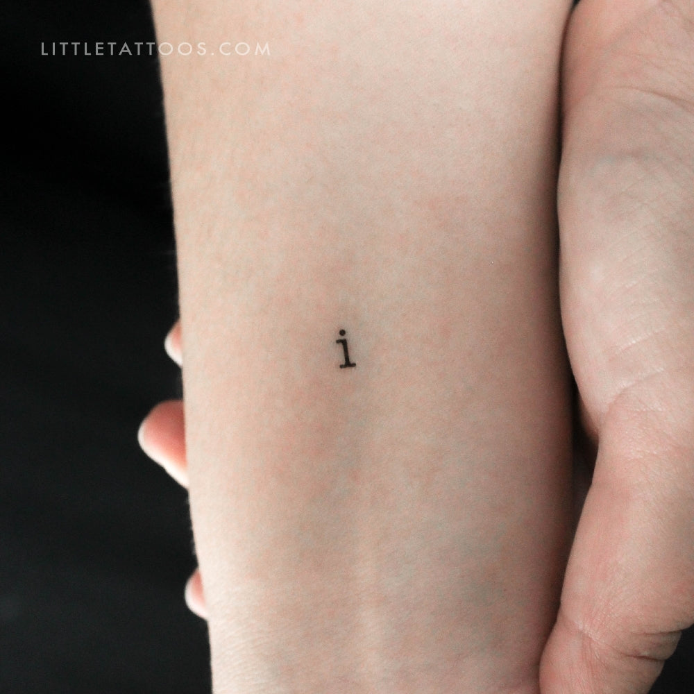 Tatuaje temporal de letra minúscula "I" para máquina de escribir (juego de 3)