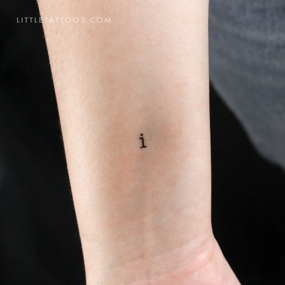 Tatuaje temporal de letra minúscula "I" para máquina de escribir (juego de 3)