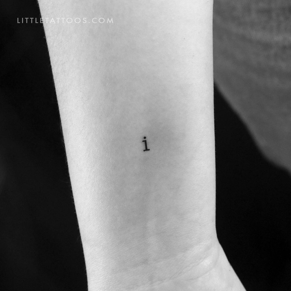Tatuaje temporal de letra minúscula "I" para máquina de escribir (juego de 3)