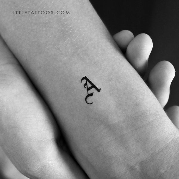 Gothic A Letter Temporary Tattoo - Set of 3