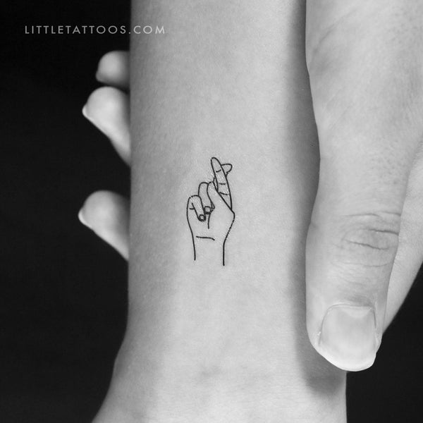 Sign Language R Temporary Tattoo - Set of 3