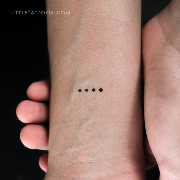 Morse Code H Temporary Tattoo - Set of 3