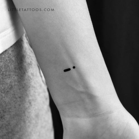 Morse Code N Temporary Tattoo - Set of 3