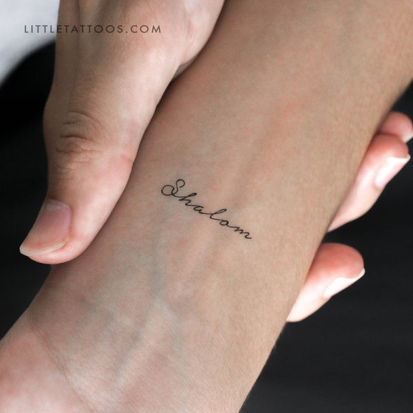 Handwritten Shalom Temporary Tattoo - Set of 3