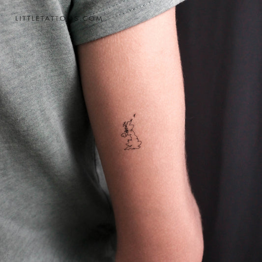 Tatuaje temporal del mapa del Reino Unido (juego de 3)