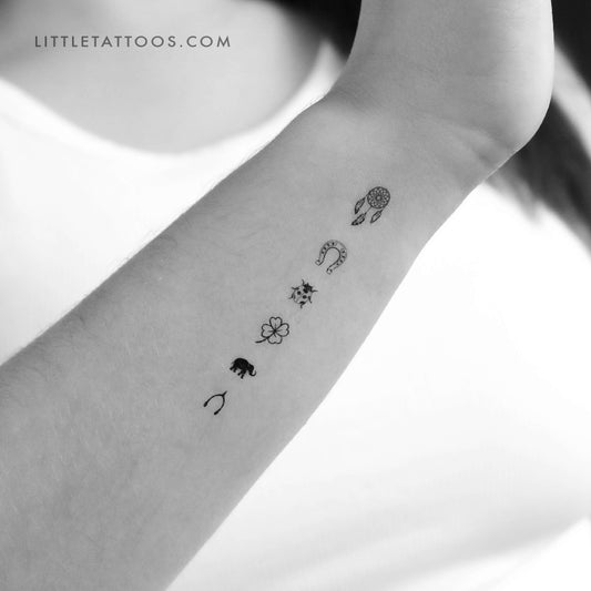 Tatuaje temporal de cadena de la suerte - Juego de 3