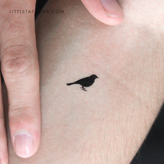 Tatuaje temporal de pájaro en pie - Juego de 3