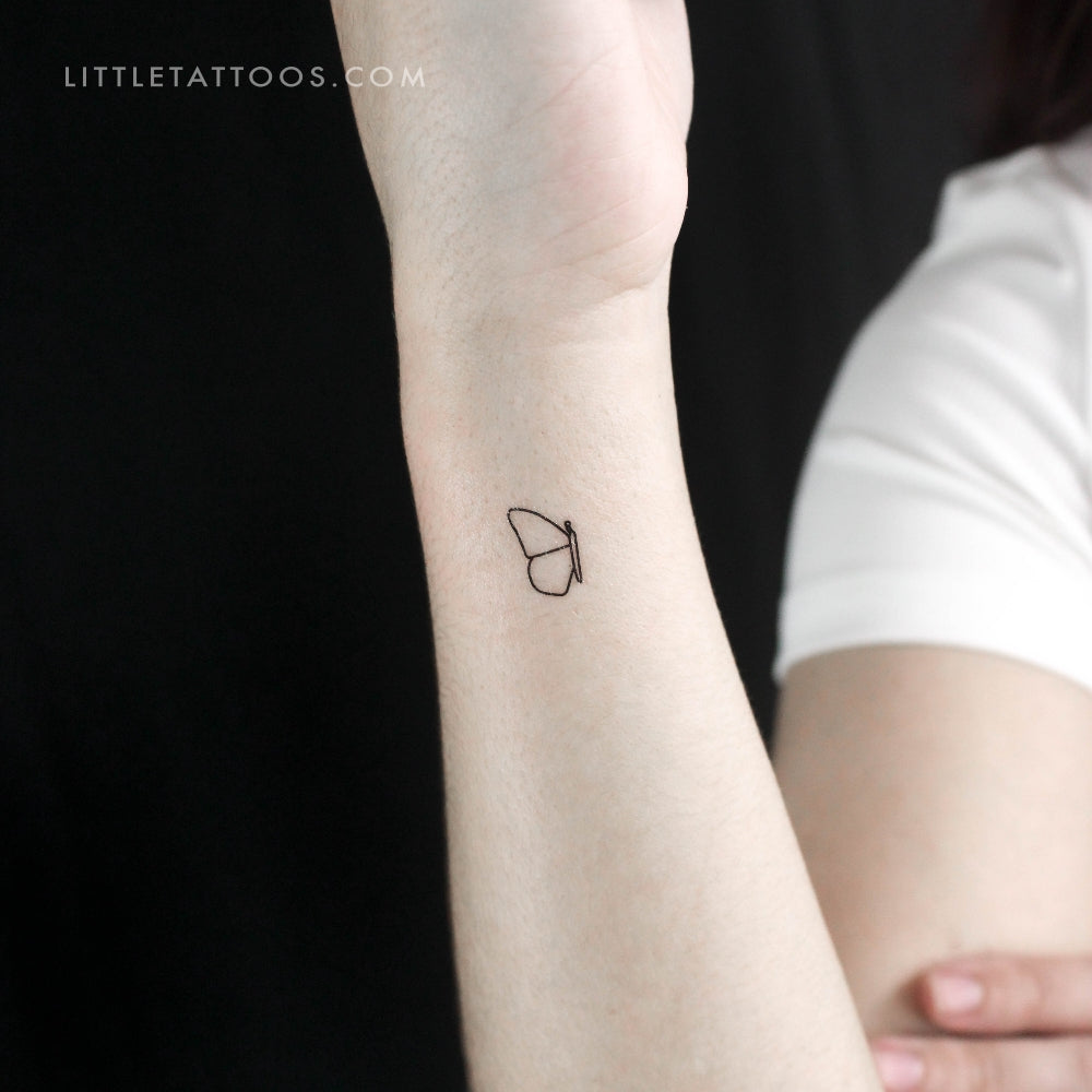 Tatuaje temporal del ala izquierda de mariposa (juego de 3)
