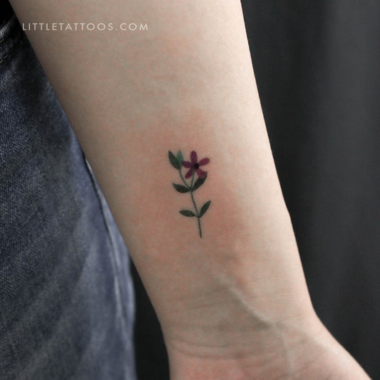 Tatuaje temporal de flor morada de Zihee (juego de 3)