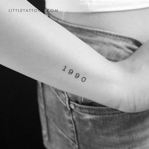 1990 Birth Year Temporary Tattoo - Set of 3