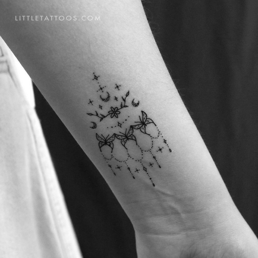Tatuaje temporal de mariposa en la muñeca de Tukoi (juego de 3)