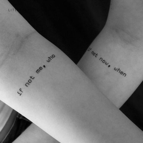 If Not Me Who If Not Now When Temporary Tattoo (Set of 3)