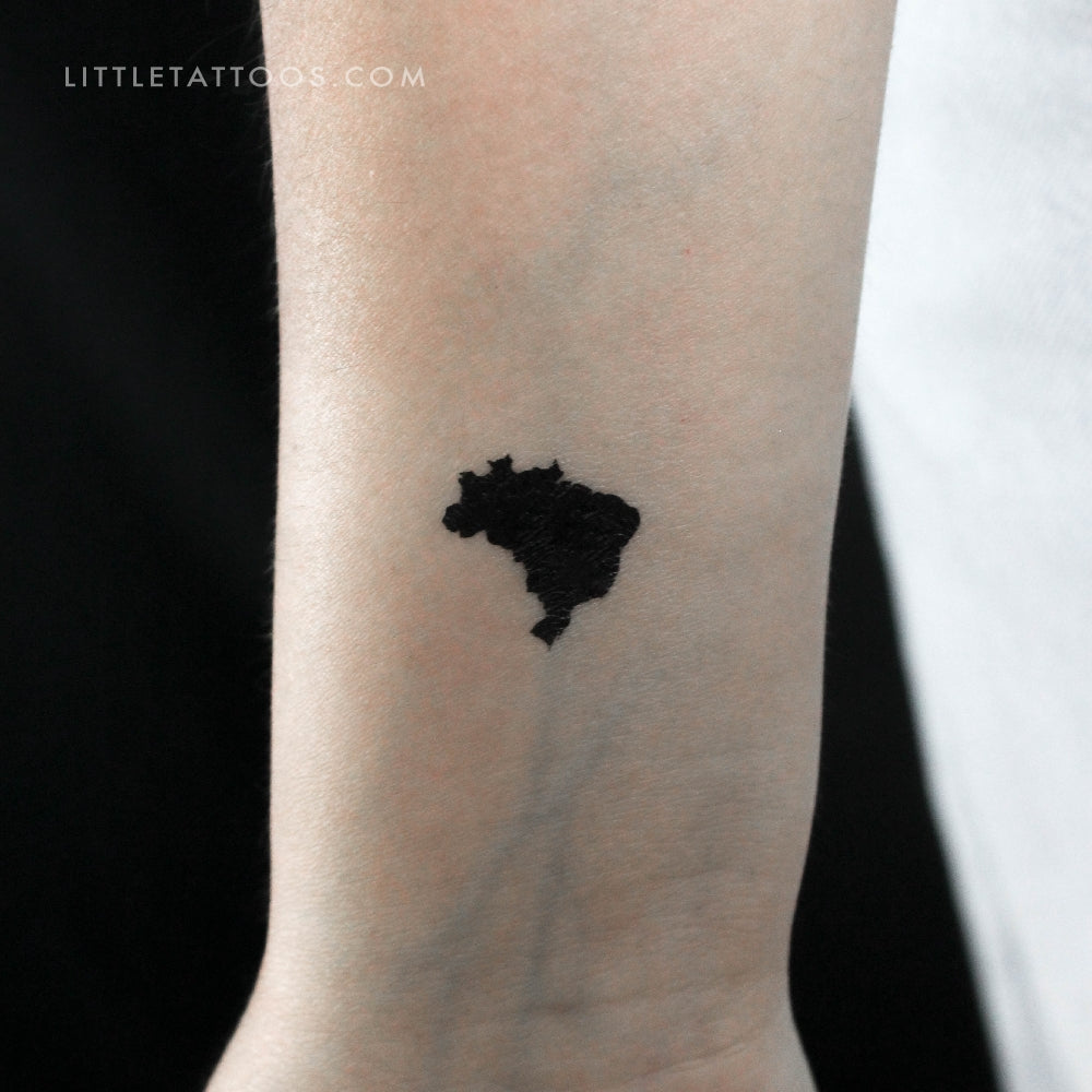 Tatuaje temporal del mapa de Brasil (juego de 3)