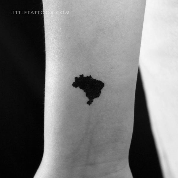 Brazil Map Temporary Tattoo - Set of 3