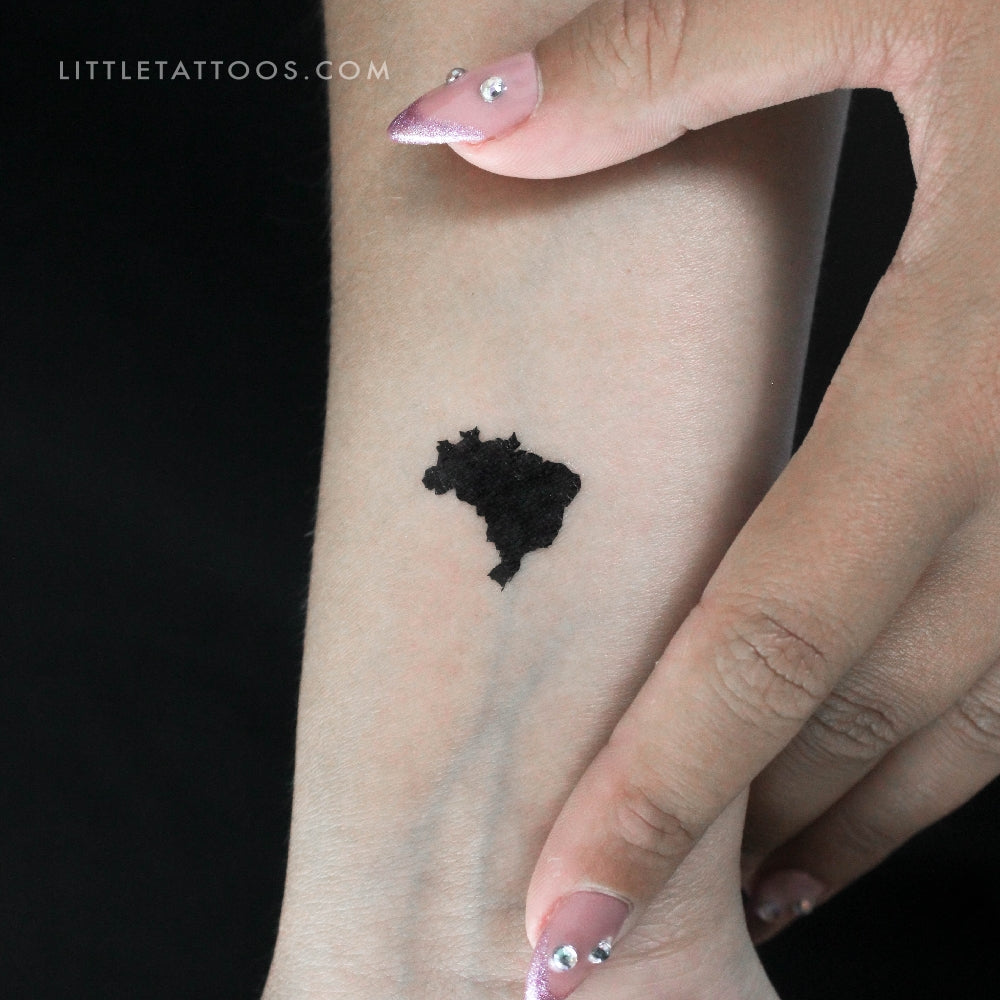Tatuaje temporal del mapa de Brasil (juego de 3)