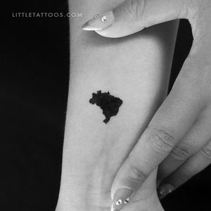 Brazil Map Temporary Tattoo - Set of 3