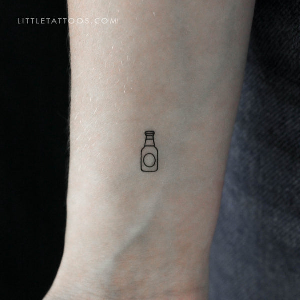 Beer Bottle Temporary Tattoo - Set of 3