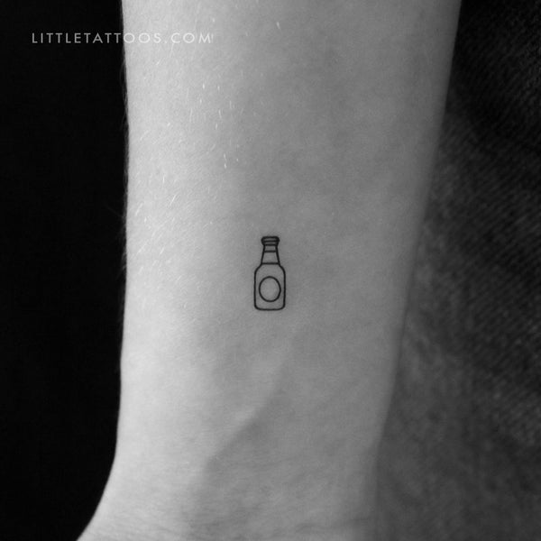 Beer Bottle Temporary Tattoo - Set of 3