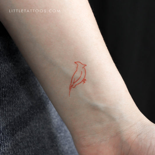 Tatuaje temporal de cardenal rojo - Juego de 3