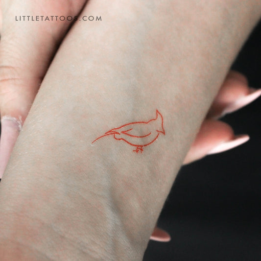 Tatuaje temporal de cardenal rojo - Juego de 3